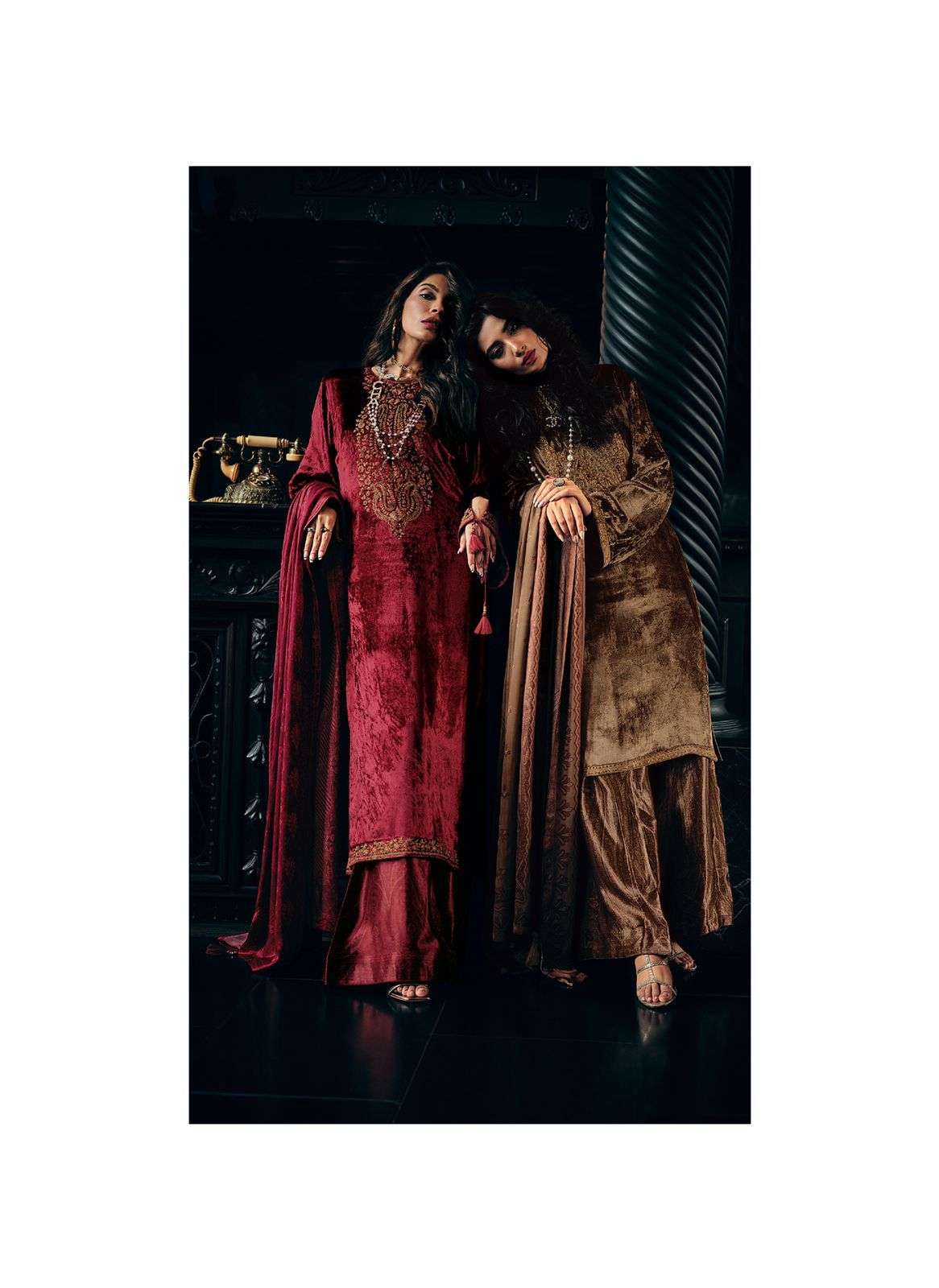 varsha fashion murshid velvet designer embroidered suits collection wholesaler surat