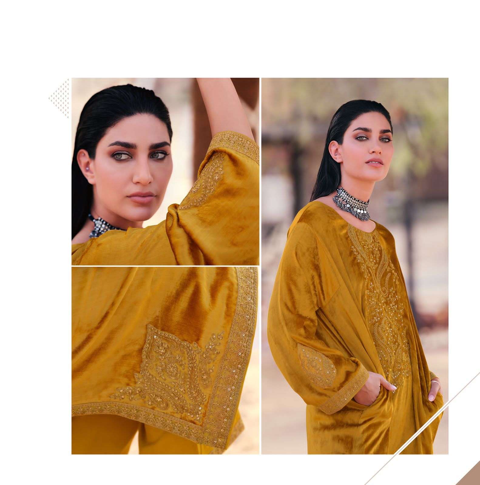 varsha fashion pheran 01-04 series plush velvet embroidery suits collection surat