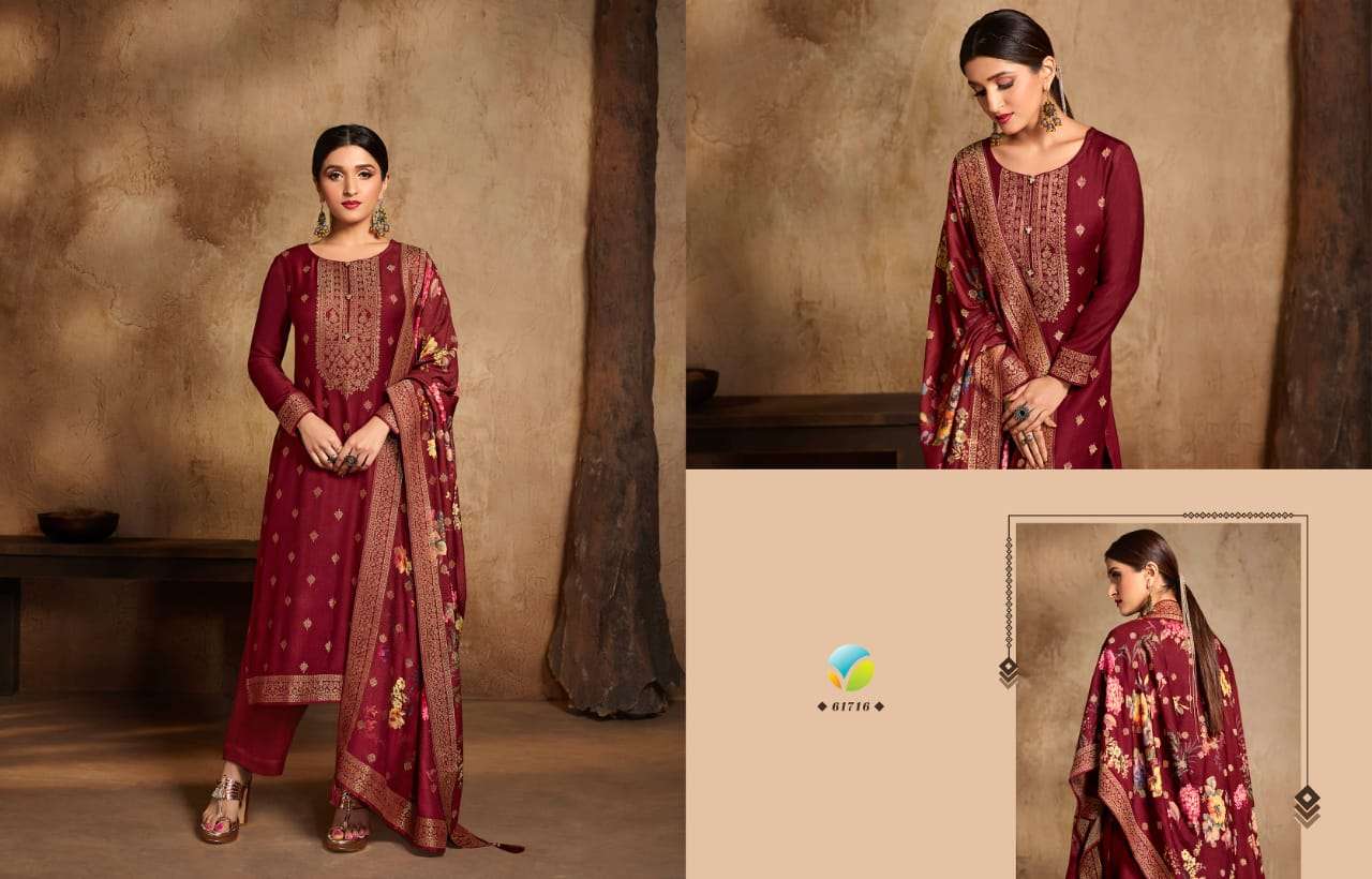 vinay fashion aadhira 61711-61717 series viscose pashmina suits wholesaler surat