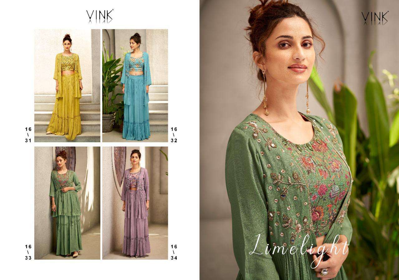 vink limelight 1631-1634 series party wear look jacket style fancy crop top collection wholesale price 