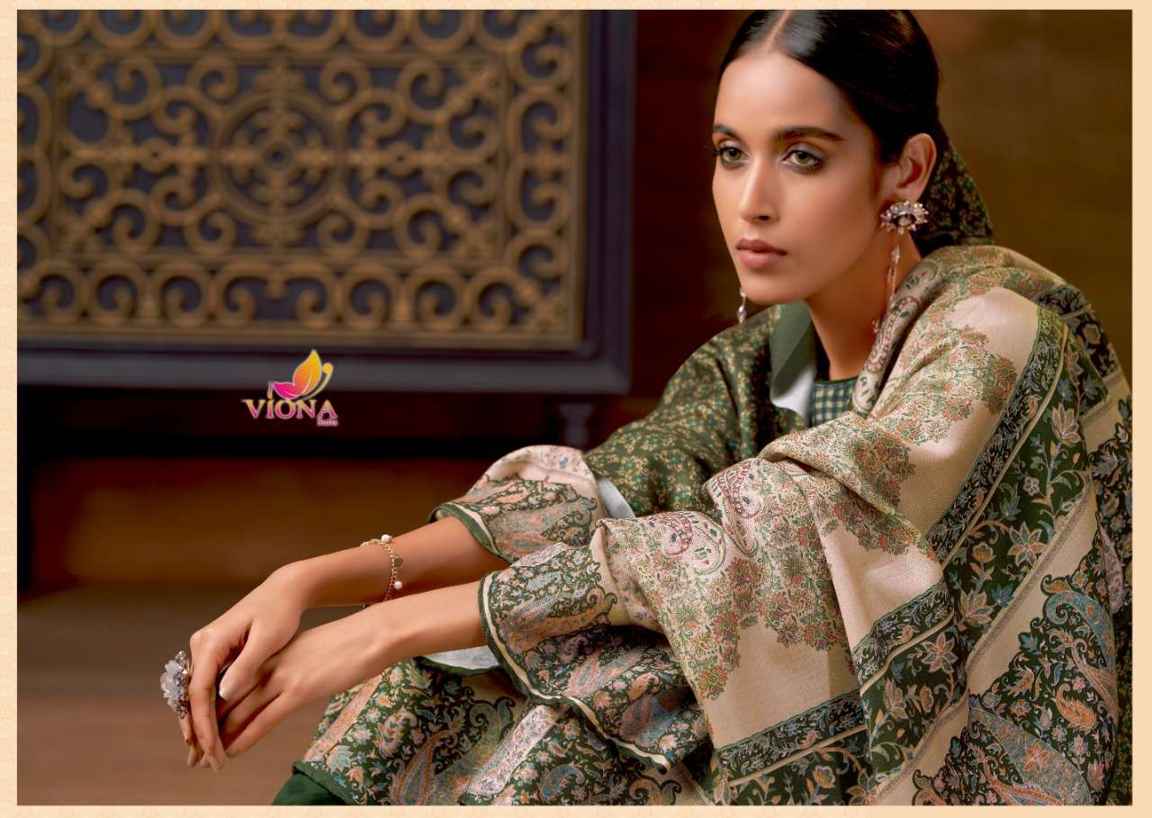 viona suits zara 1001-1006 series pure woollen pashmina dress material wholesale price surat