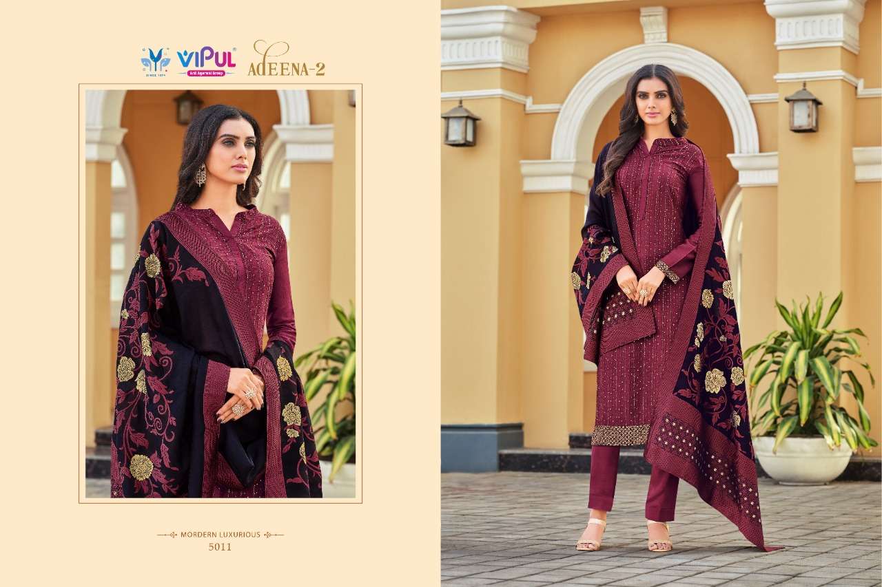 vipul fashion adeena vol 2 5011-5016 series chinon with swarovski work salwar suits collection surat