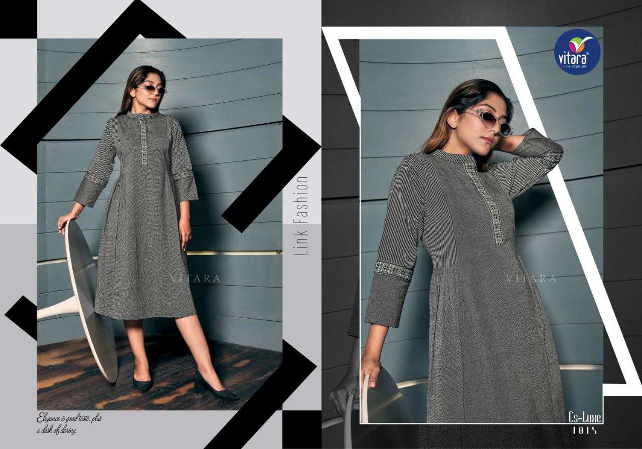 vitara fashion olivia 1011-1014 series cotton khadi exclusive designer kurti best rate surat dealer