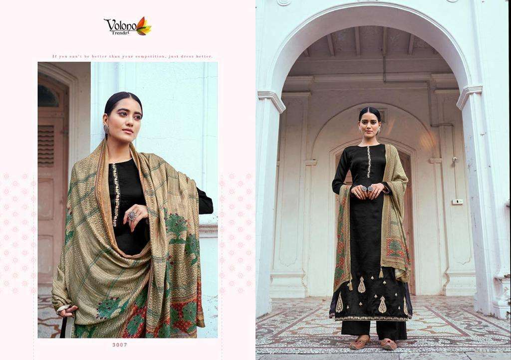 volono trendz elan vol-5 3001-3007 series pashmina dress material collection wholesale price 