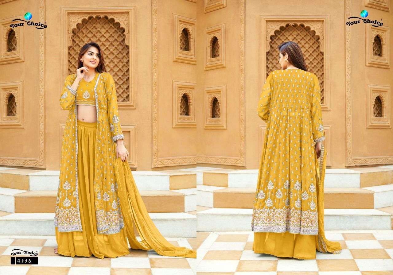 yourchoice gucee vol 4 4733-4737 series blooming georgette party wear collection surat
