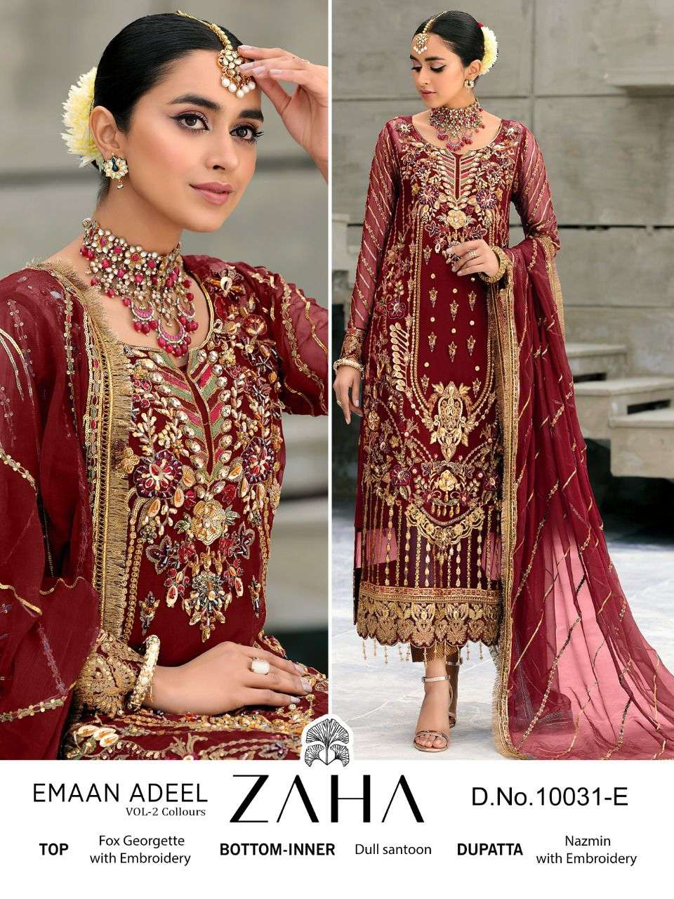 zaha emaan adeel 10031 colours pakistani georgette party wear salwar suits online purchasing surat