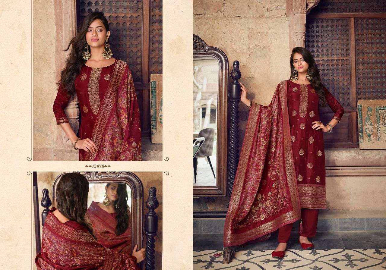 zisa arshi 13971-13976 series dola jaqaurd fancy dress material collection wholesale price 