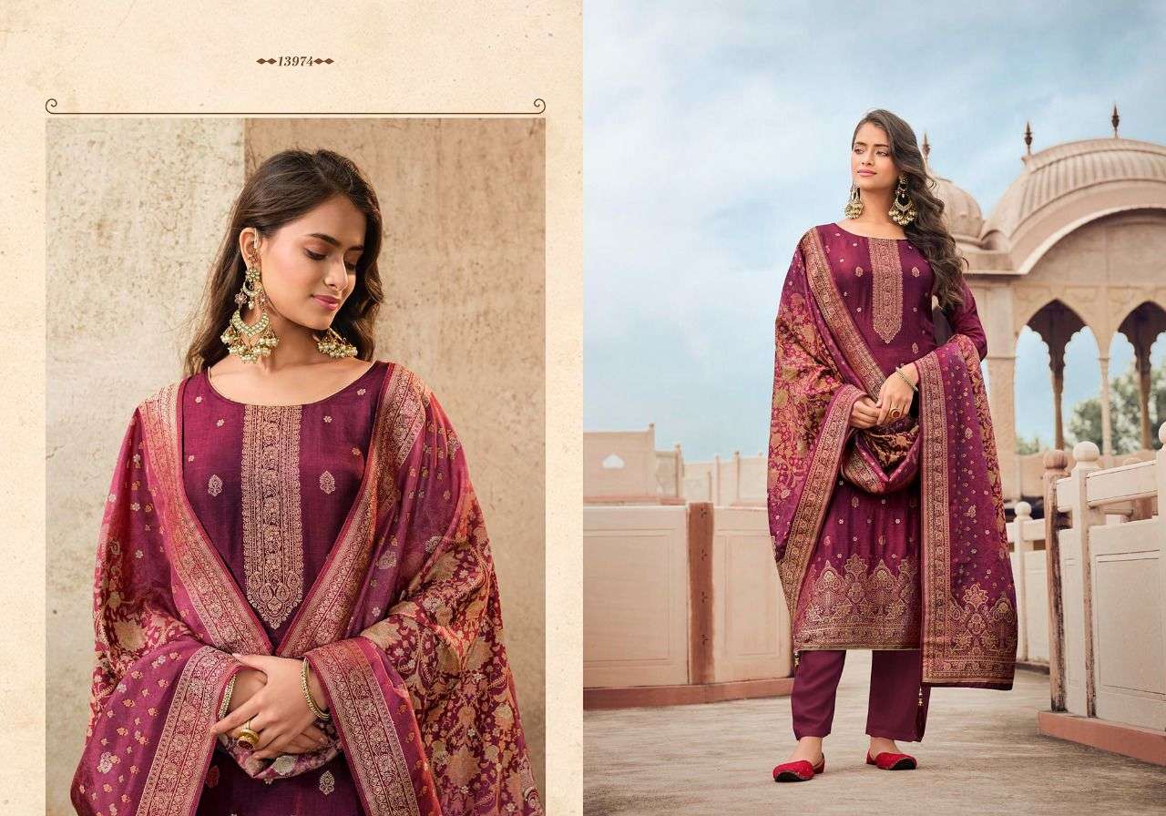 zisa arshi 13971-13976 series dola jaqaurd fancy dress material collection wholesale price 