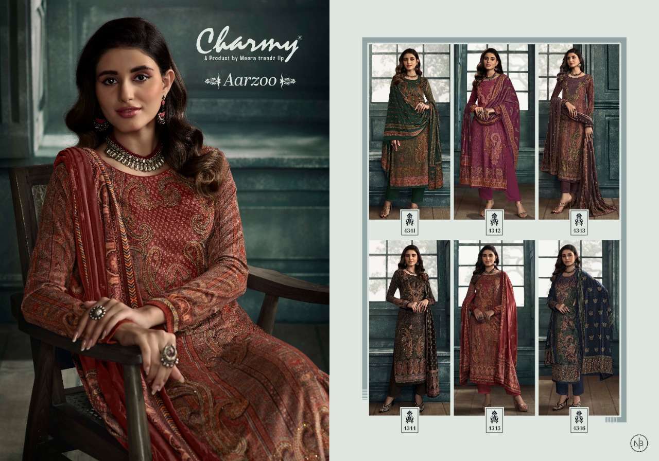 zisa charmy aarzoo 4341-4316 series velvet designer salwar suits collection wholesale price