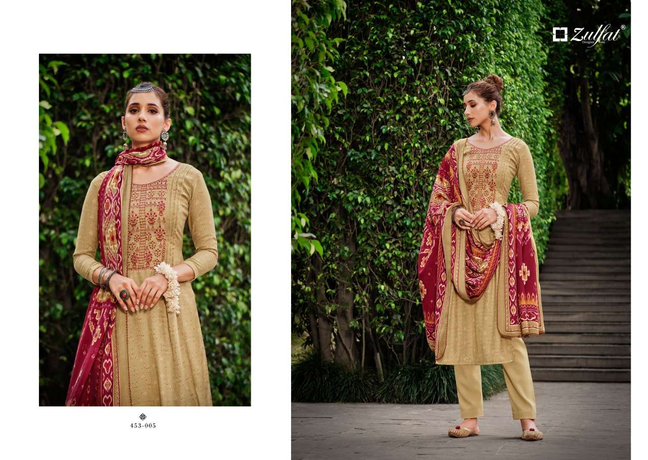 zulfat designer amanda pure wool pashmina salwar kameez wholesale price surat