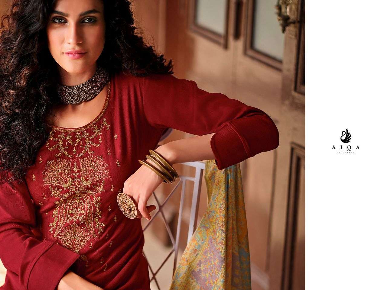 aiqa lifestyle by shafaaf 1257-1264 series psmina winter salwar suits online wholesale dealer surat 