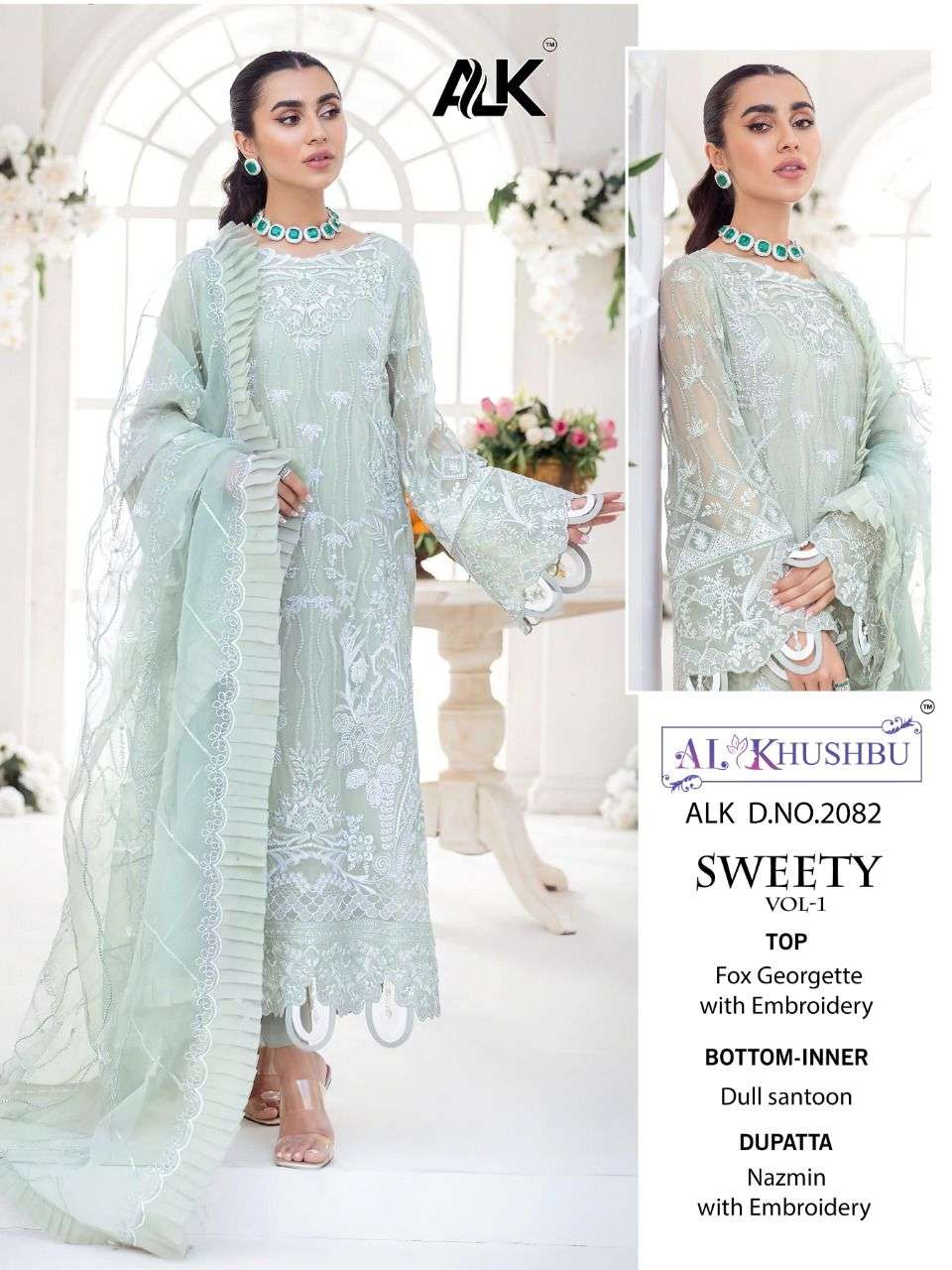 al kushbu sweety vol-1 2081-2083 series georgette embroidred pakistani salwar kameez online shopping surat