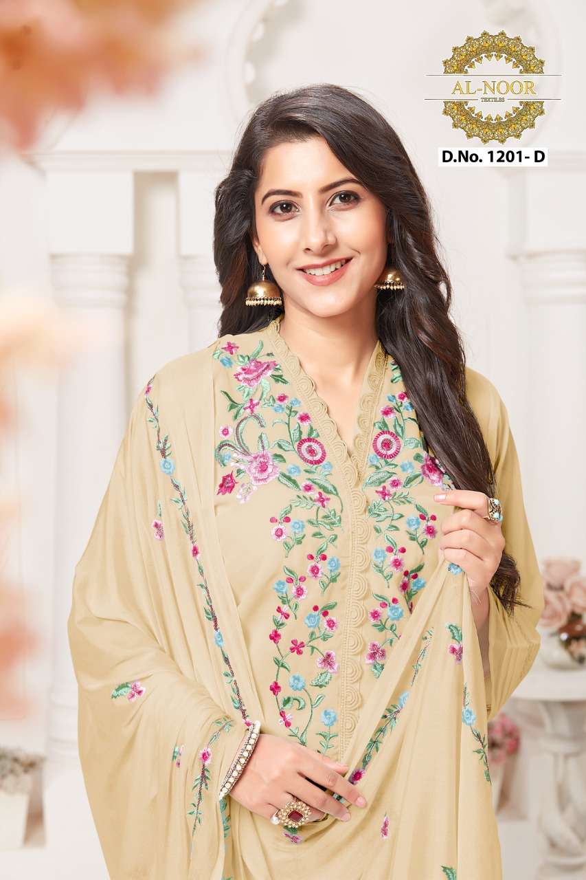al-noor tex presents 1201 colour georgette heavy embroidered readymade collection surat