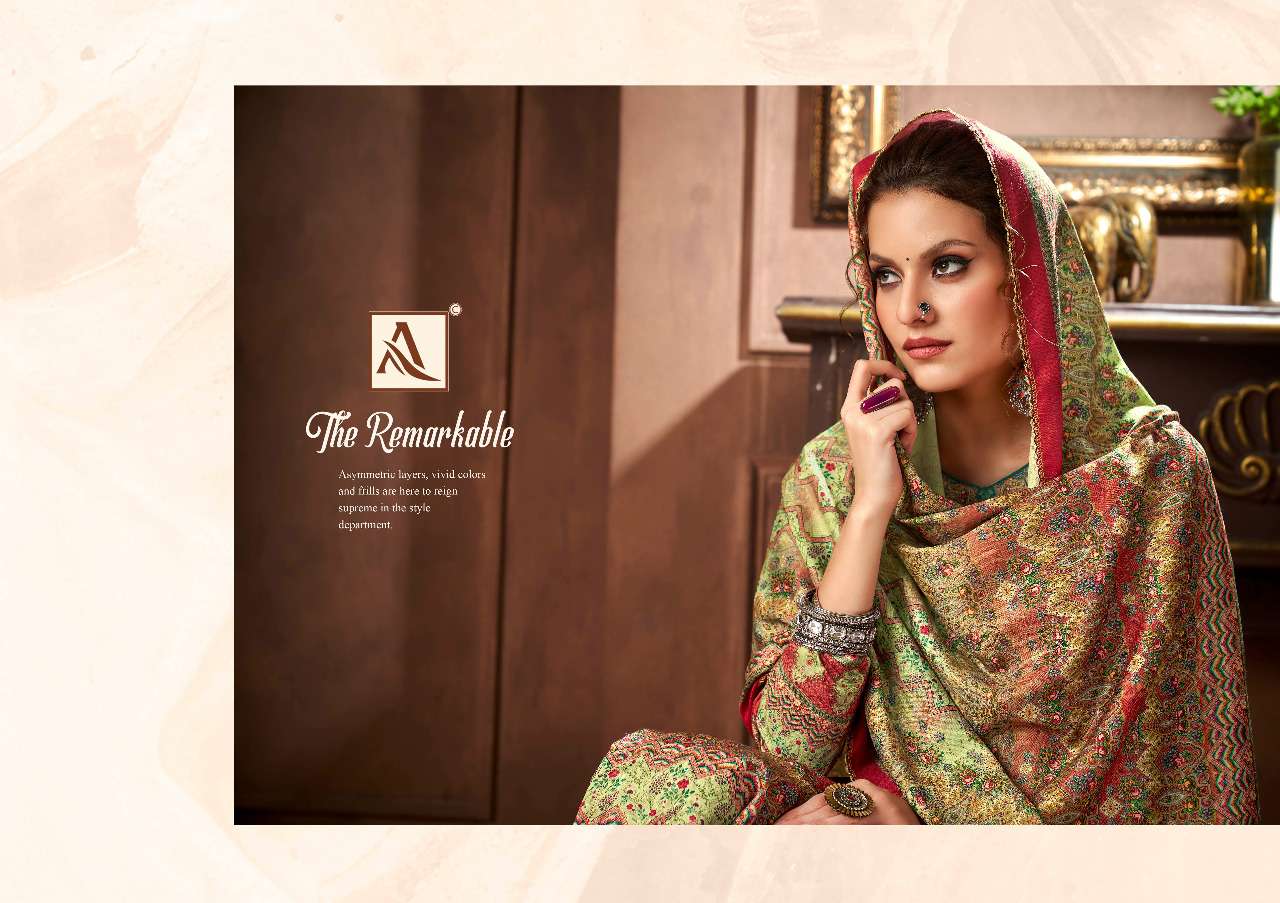 alok suits arunimaa pure wool pashmina dress material collection wholesale price surat