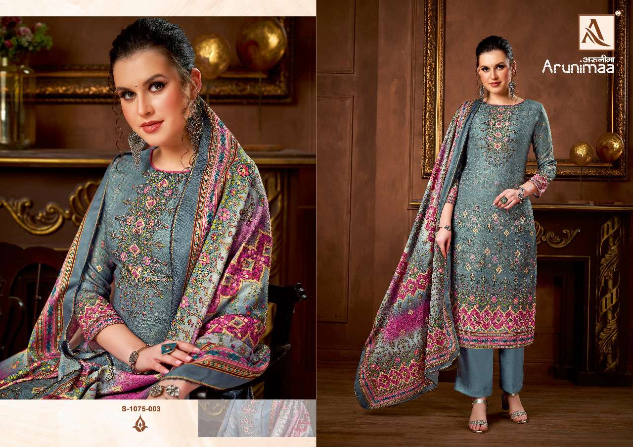 alok suits arunimaa pure wool pashmina dress material collection wholesale price surat