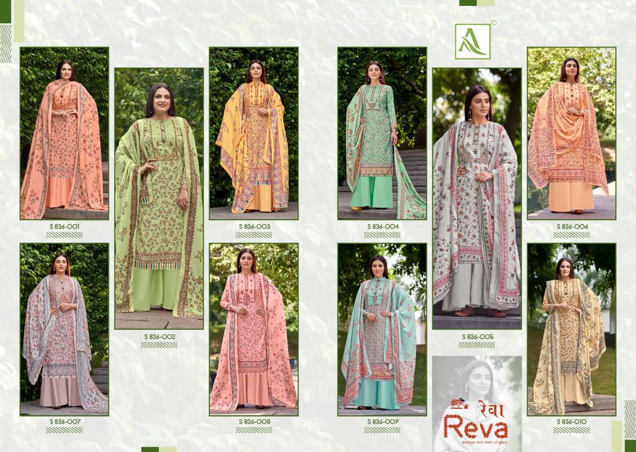 alok suits reva pure wool pashmina digital printed with work winter unstich dress material wholesaler surat