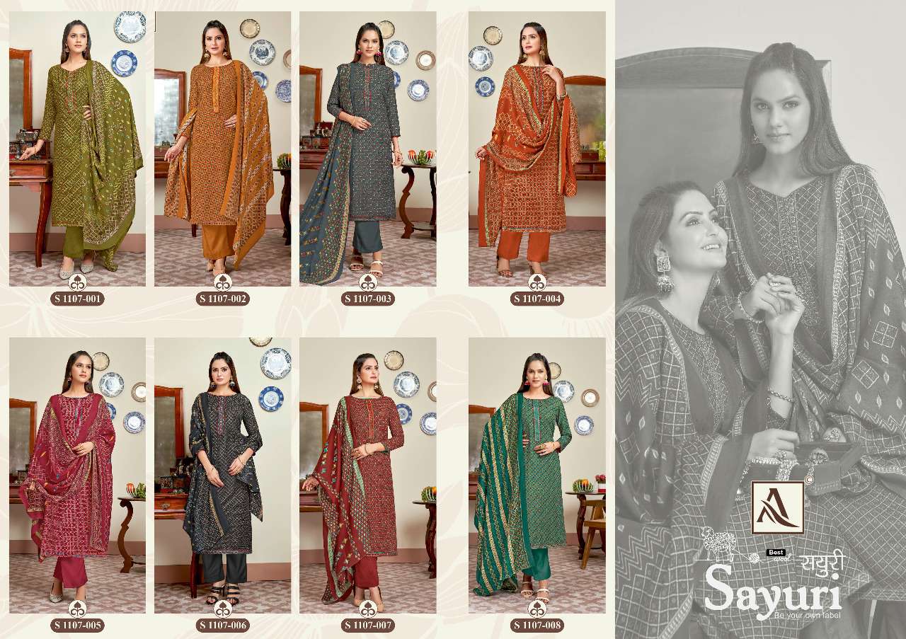 alok suits sayuri pure pashmina unstich winter wear dress material collection 