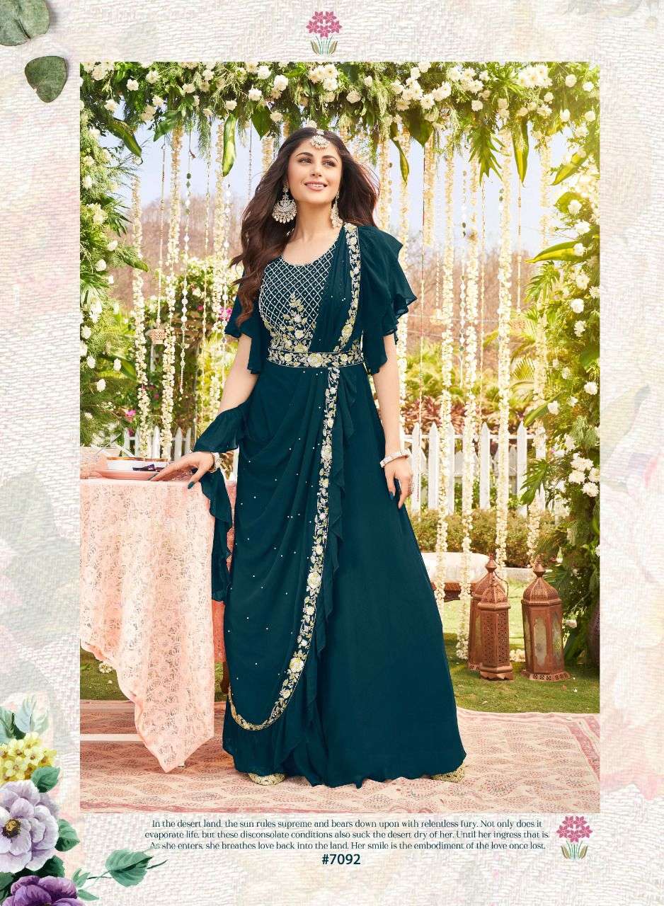 anju fabrics raas 7092-7093 series party wear look collection wholesale price 