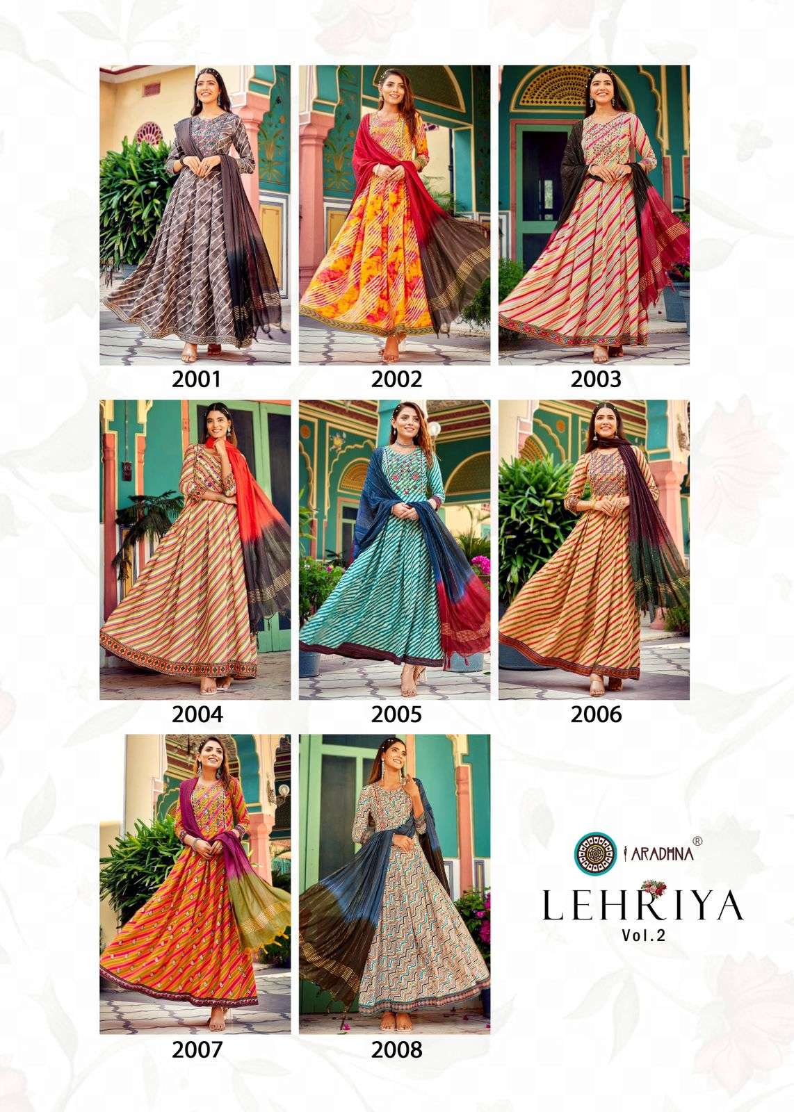 aradhna lehriya vol-2 2001-2008 series reyon gown designer banarasi dupatta collection online shopping wholesaler 