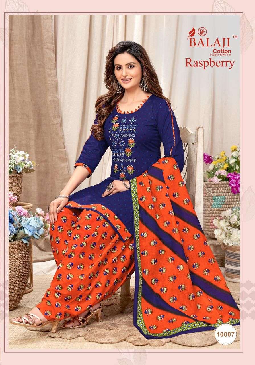 balaji cotton raspberry vol-10 preimum cotton with embroidred salwar kameez online wholesaler surat 