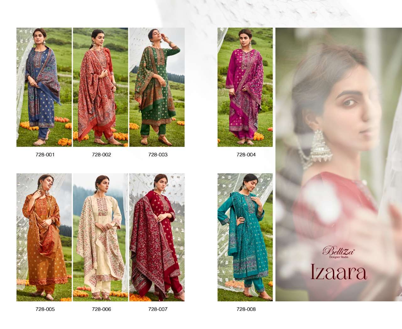 belliza designer izaara pashmina kaani weaving jaqaurd salwar suits wholesale price surat