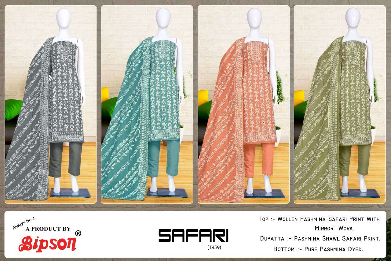 bipson prints safari 1959 premium winter collection unstich salwar suits collection surat