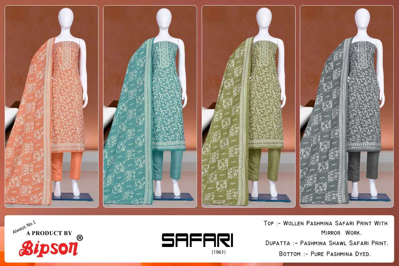 bipson prints safari 1961 premium winter collection salwar suits catalogue surat