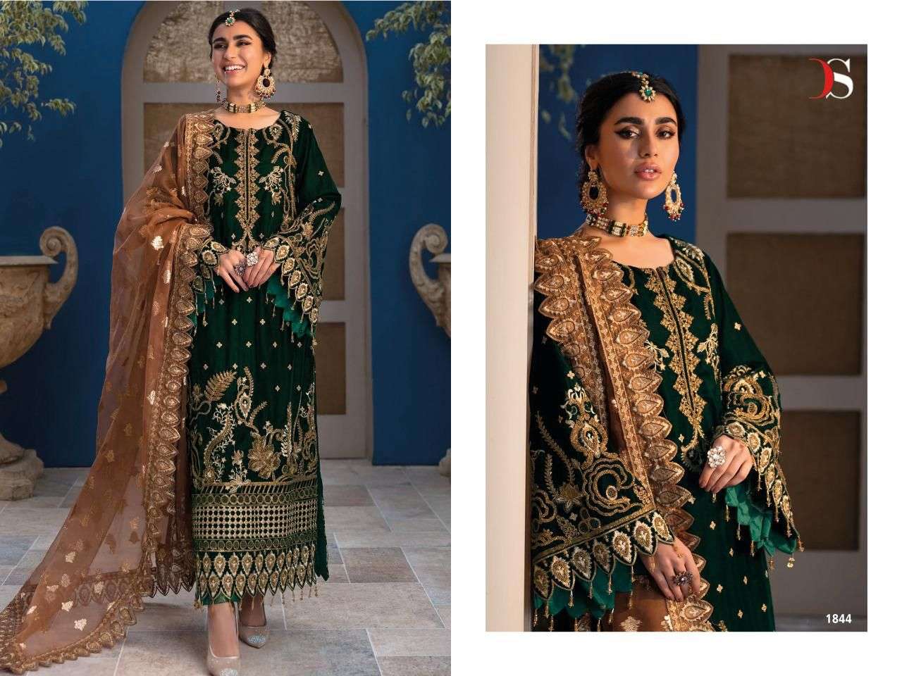 deepsy suits baroque vol-2 velvet designer embroidered salwar suits collection wholesale price 