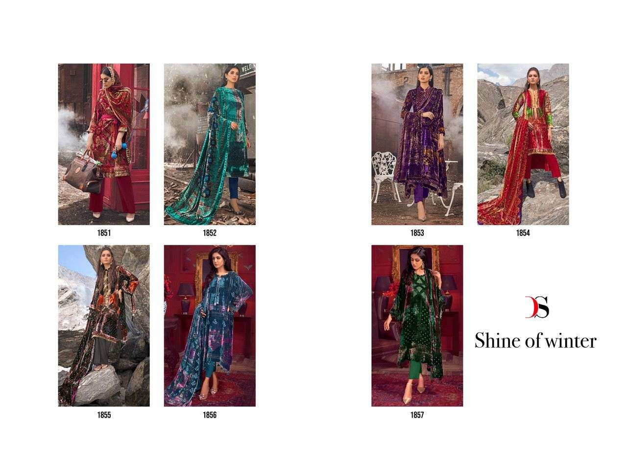 deepsy suits by shine of winter 1851-1857 series velvet digital fabric special suits online wholesale dealer surat 