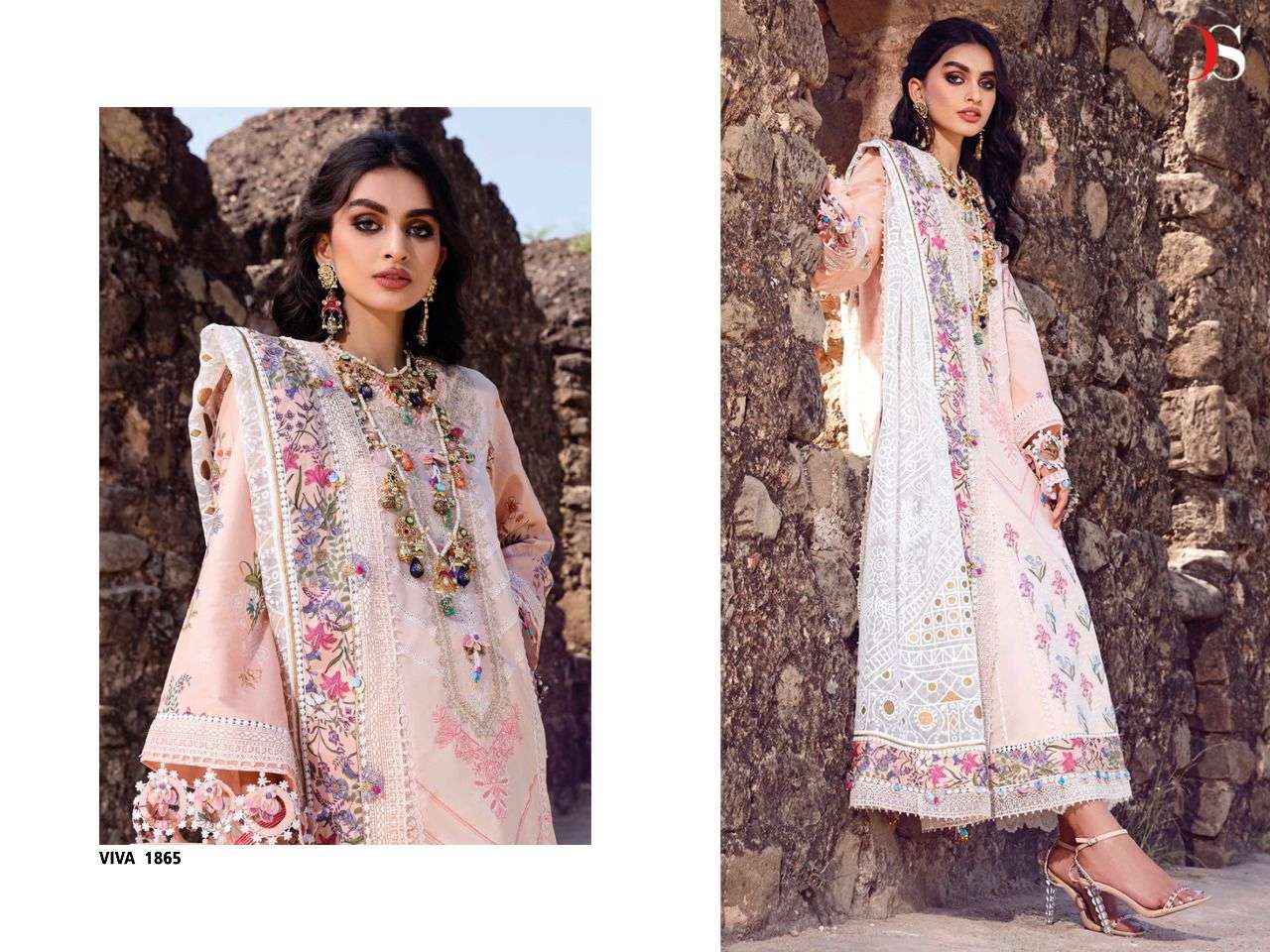 deepsy suits viva anaya 1861-1867 series pure cotton embroidery suits wholesale price 