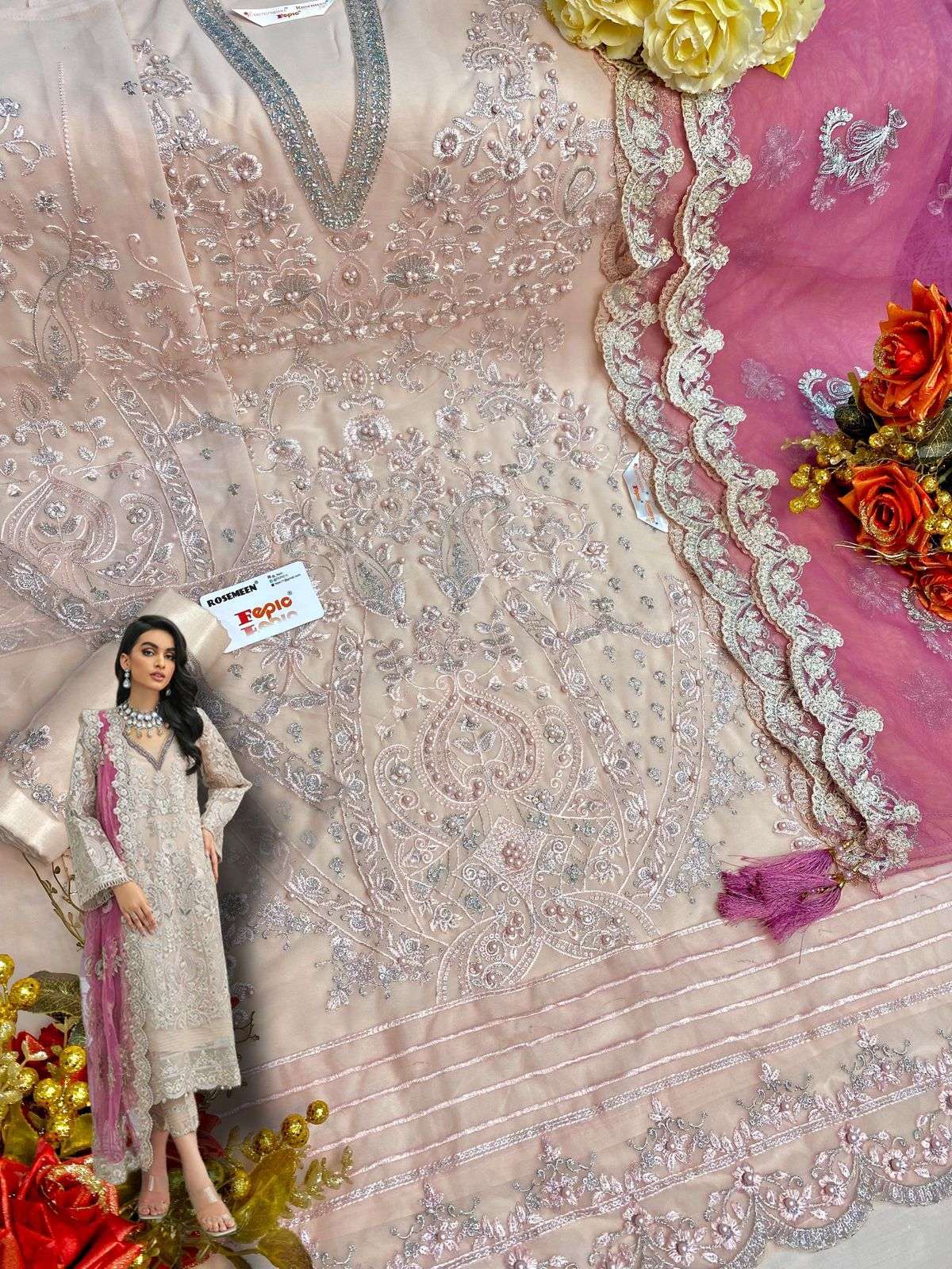 fepic 1508 colours georgette embroidered work fancy salwar kameez wholesale price surat