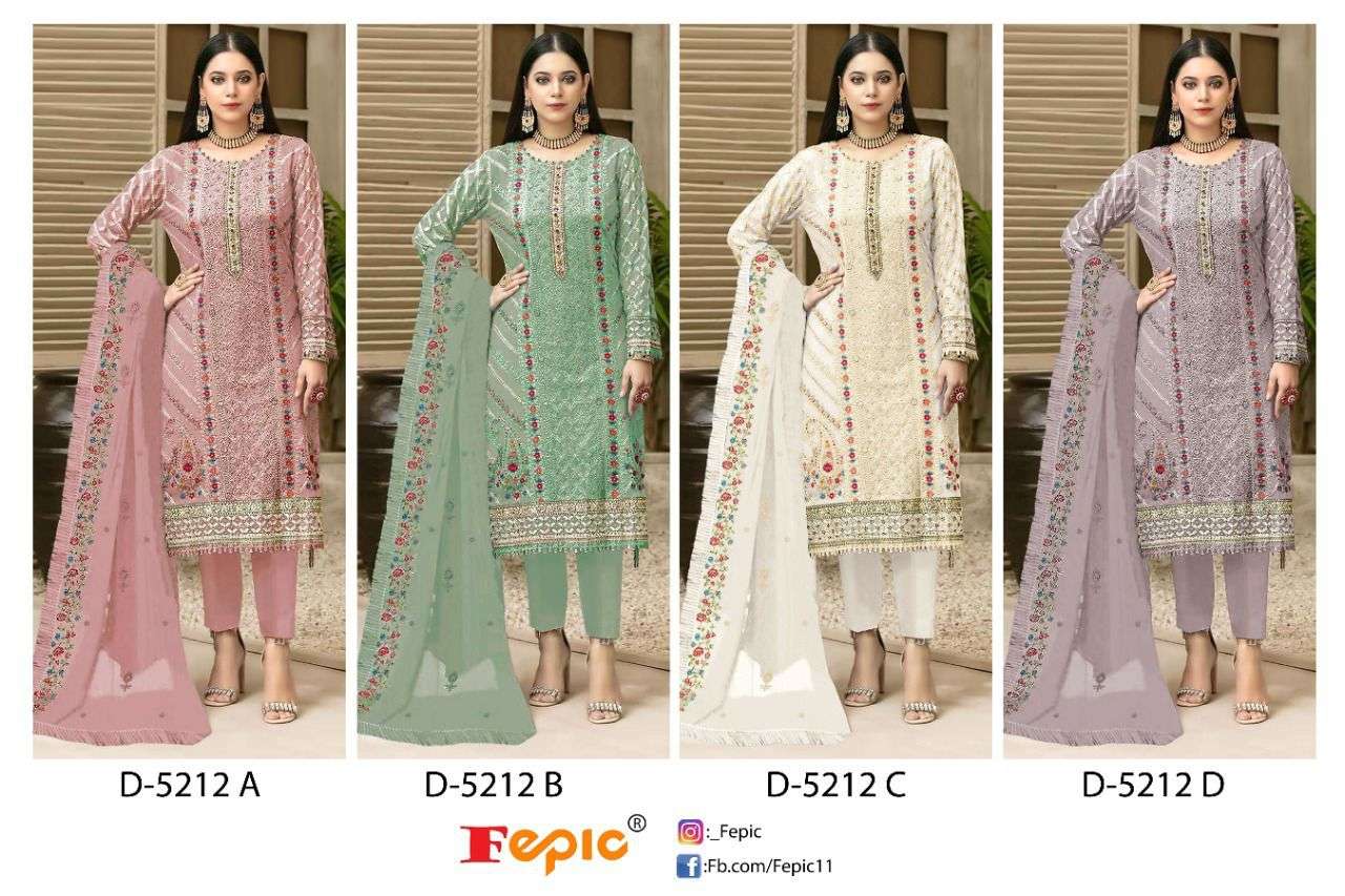fepic 5212 colours georgette embroidered pearl work salwar kameez wholesale price 