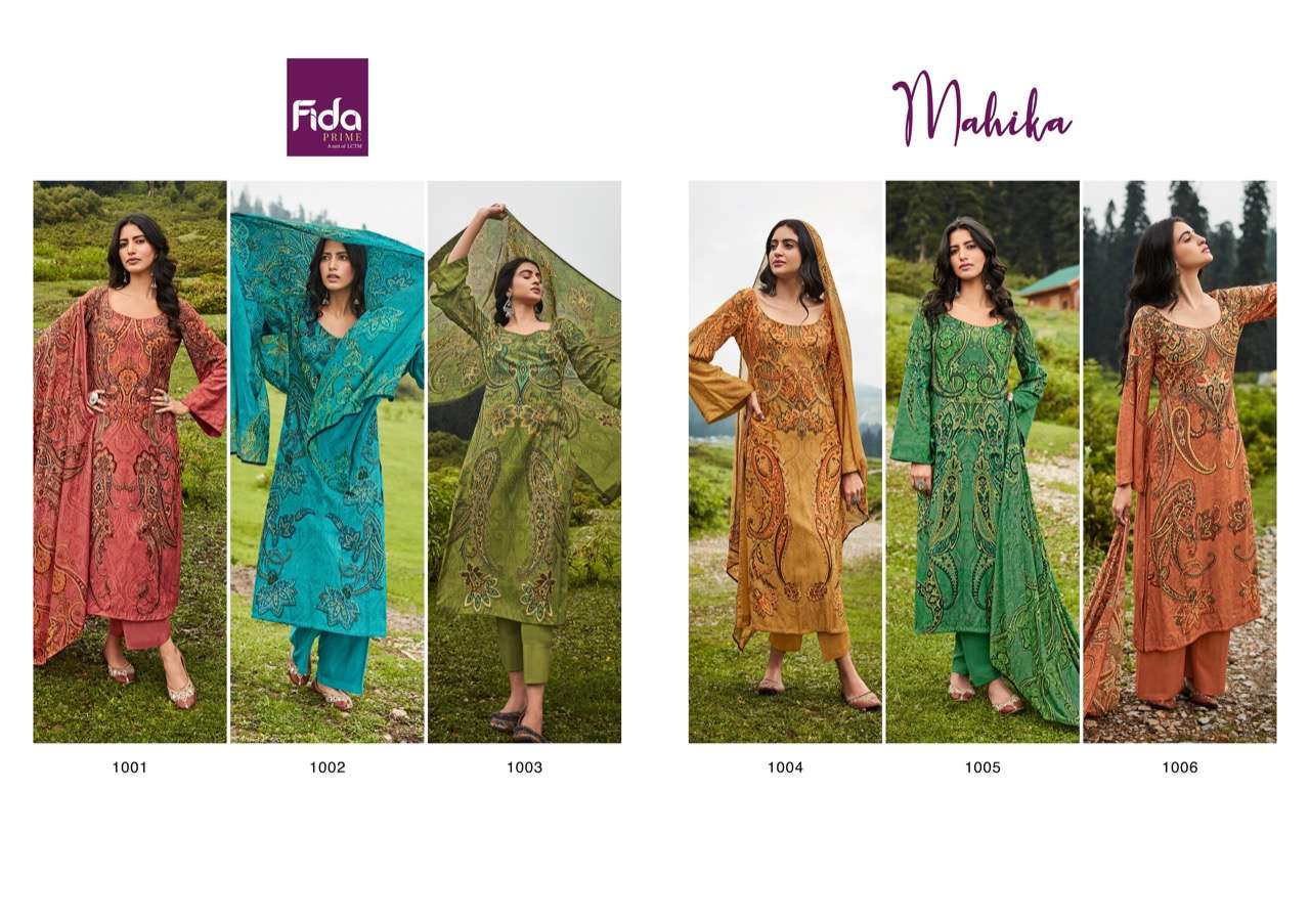 fida mahika digital silk wool weave pashmina salwar kameez catalogue wholesale price 