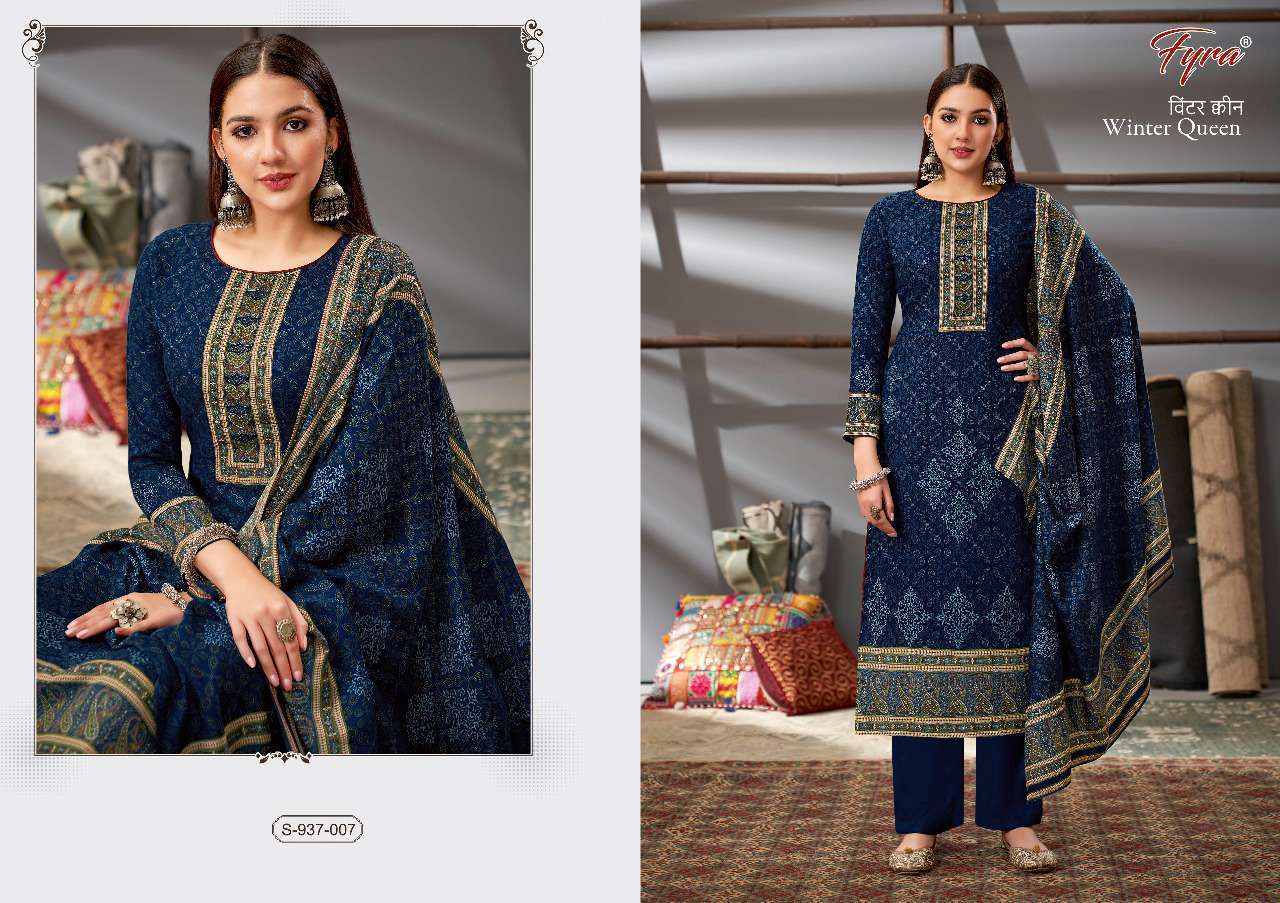 fyra winter queen 937-001-937-008 series pasmina exclusive designer salwar suits online best rate surat