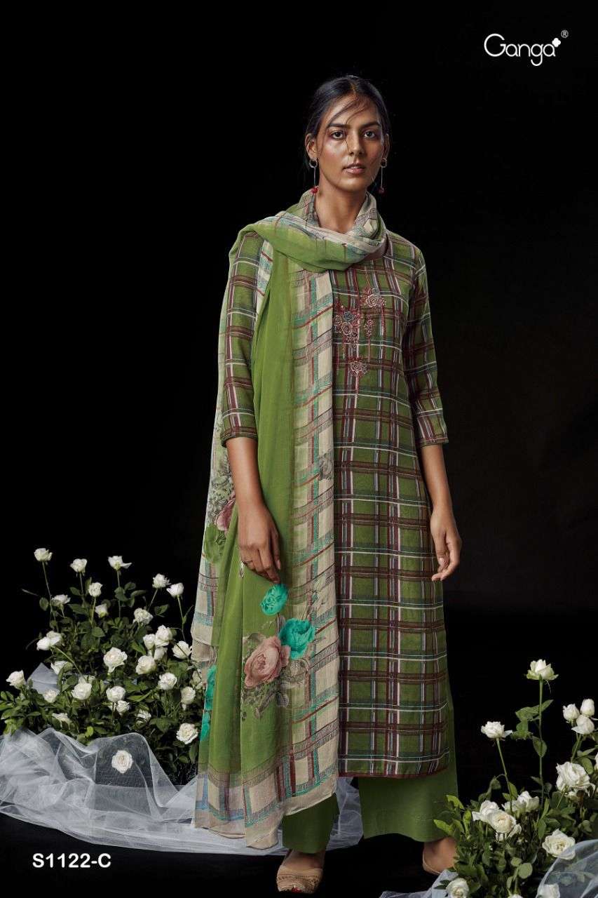 ganga anala 1122 premium wool pashmina dress material collection wholesale price surat