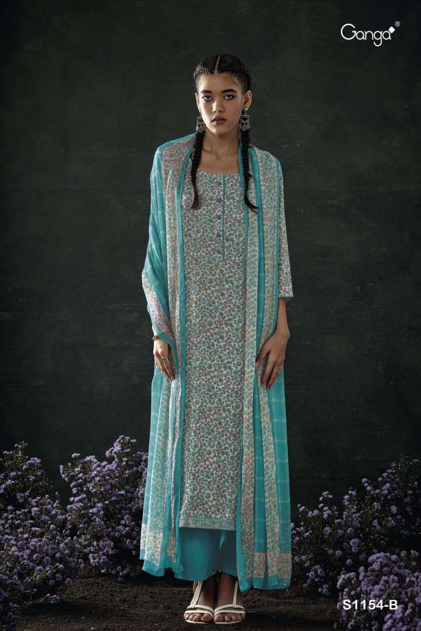 ganga anala 1154 colour series pasmina designer salwar kameez online dealer surat wholesaler 