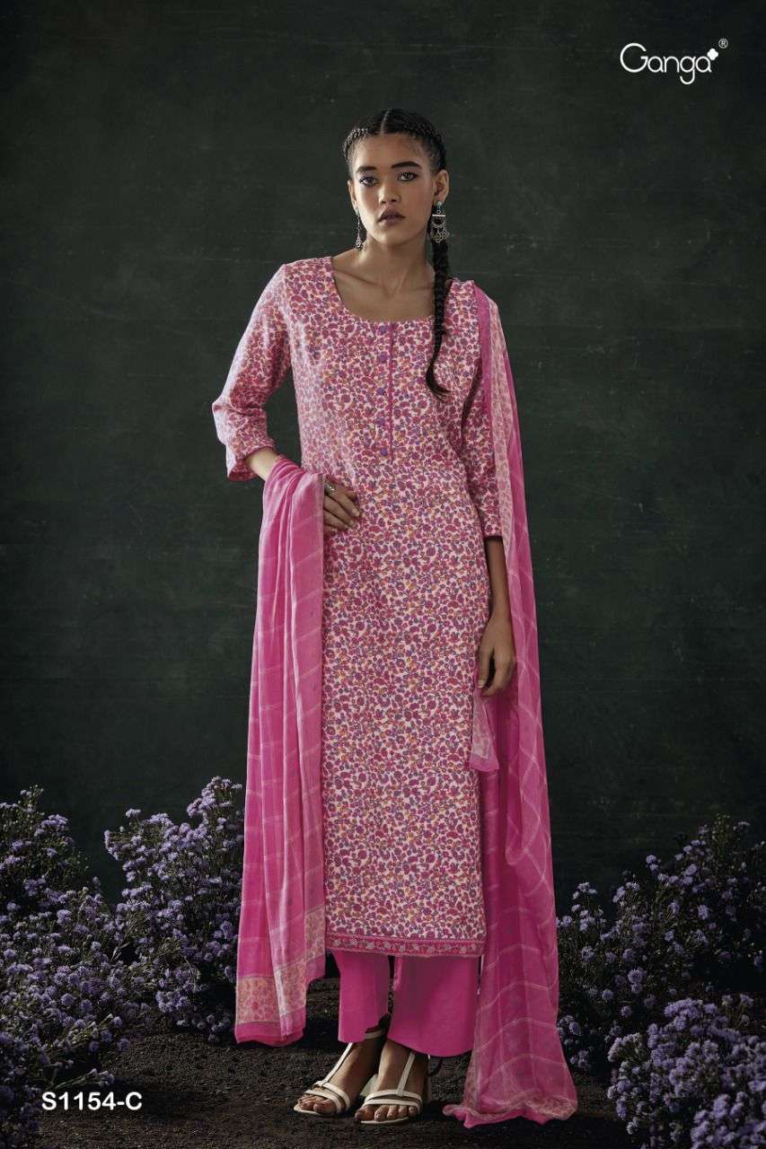ganga anala 1154 colour series pasmina designer salwar kameez online dealer surat wholesaler 