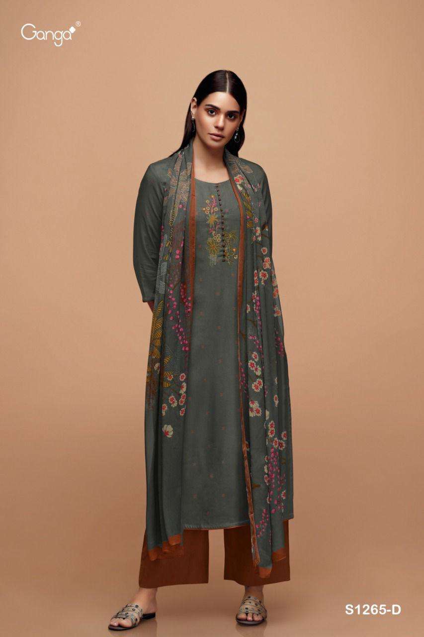 ganga anala 1265 pashmina wollen pashmina dress material collection wholesale price 