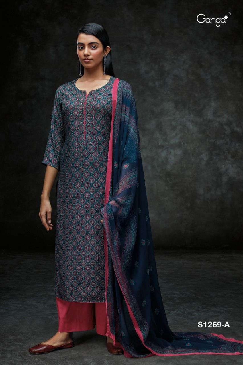 ganga anala 1269 premium wool pashmina salwar kameez wholesale price surat