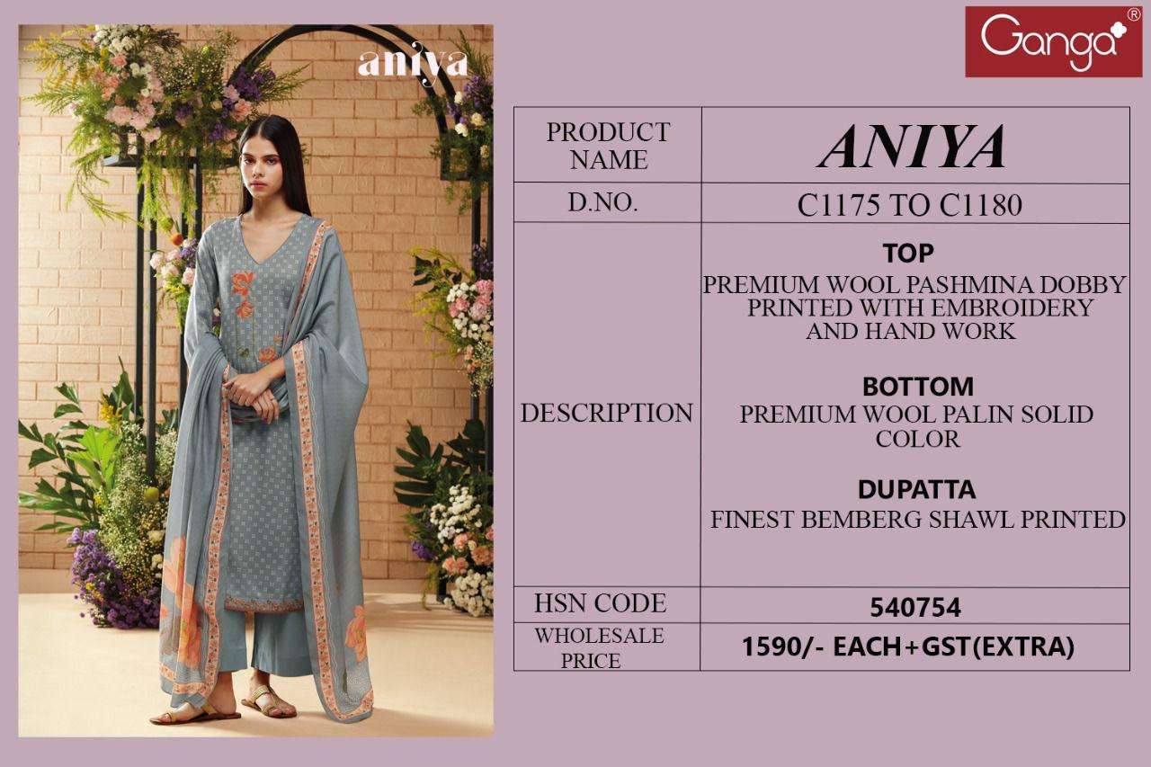 ganga aniya premium wool pashmina salwar suits catalogue