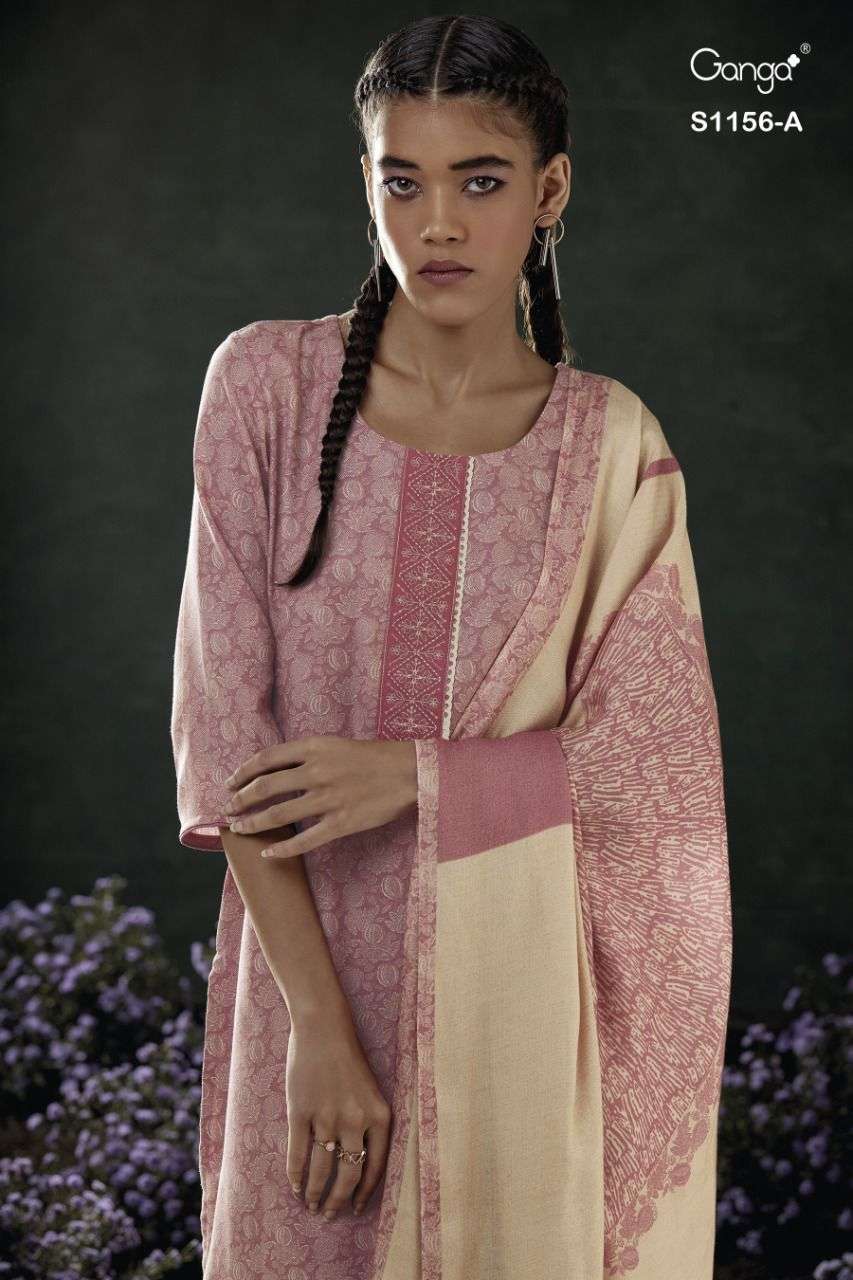 ganga arshia 1156 premium wool pashmina dress material collection wholesale price 