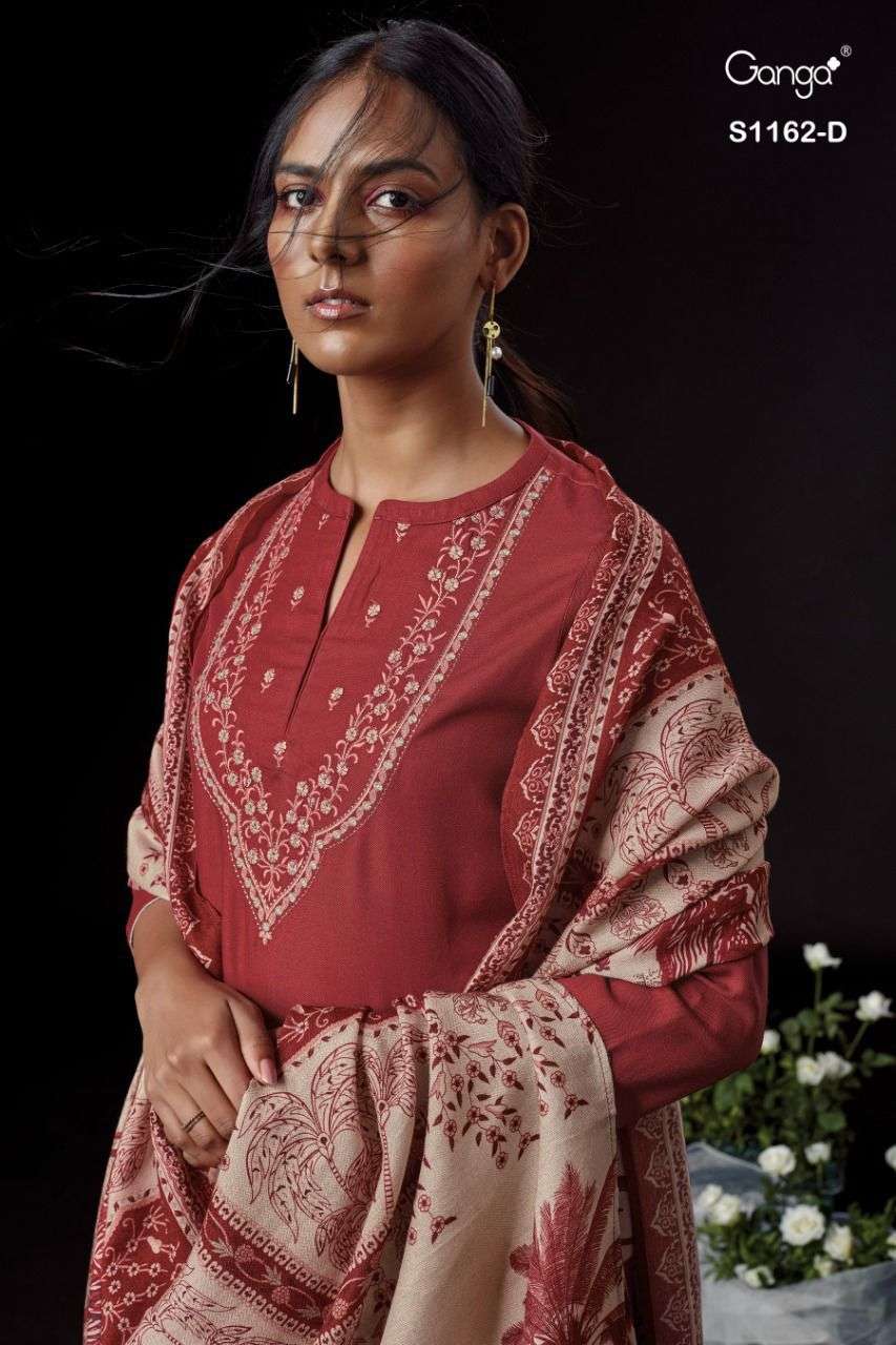 ganga arshia 1162 pure wool pashmina salwar kameez wholesale price online surat