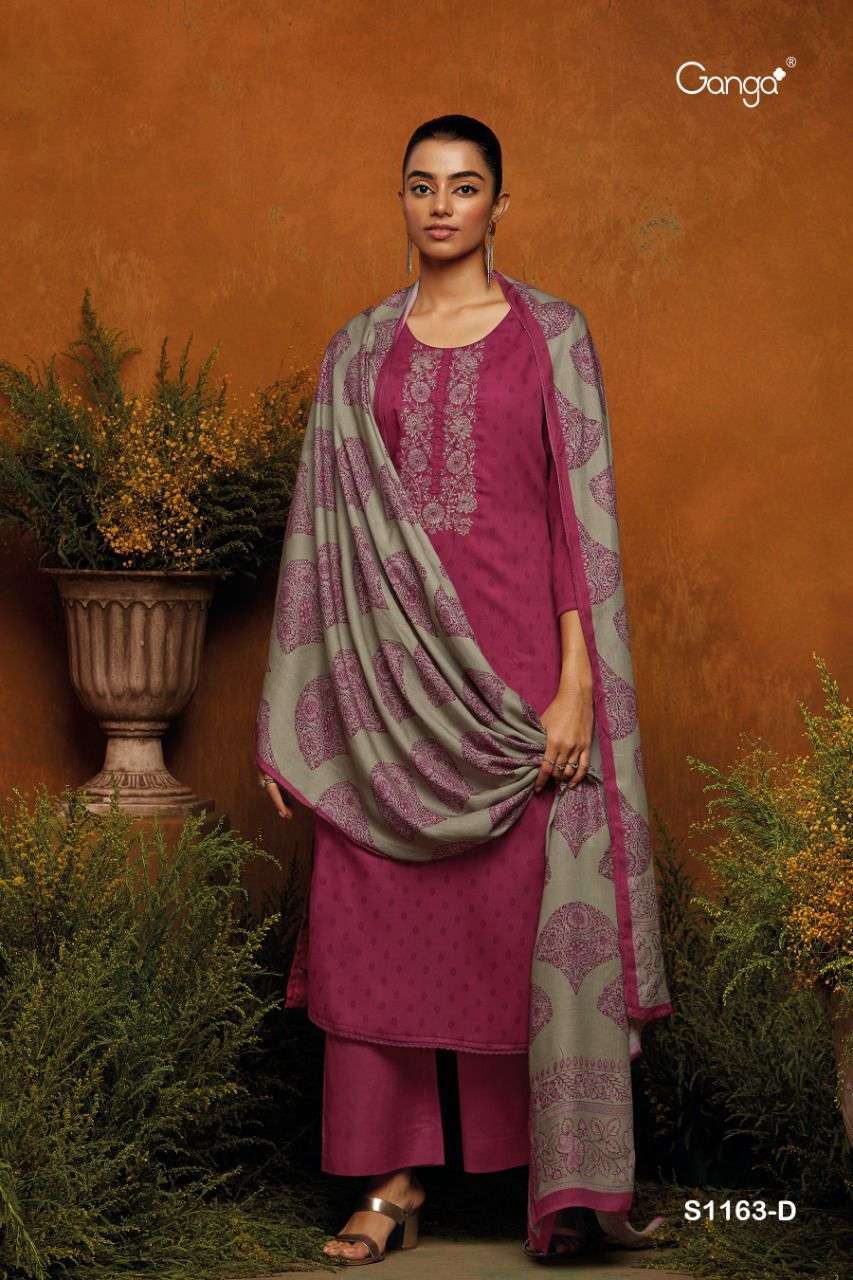 ganga arshia 1163 premium wool pashmina dress material collection wholesale price 