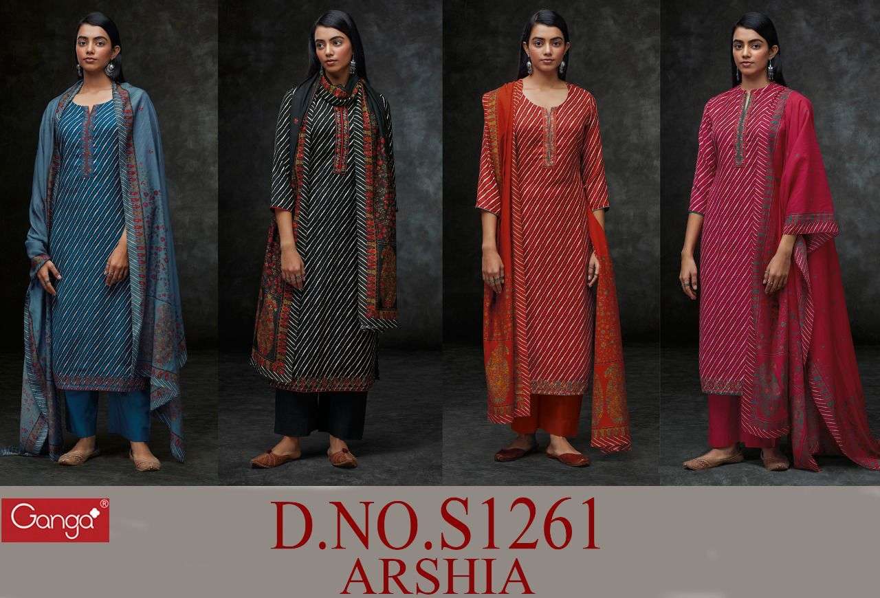 ganga arshiya 1261 exclusive wool pasmina party wear salwar suits buy online catalogue surat 