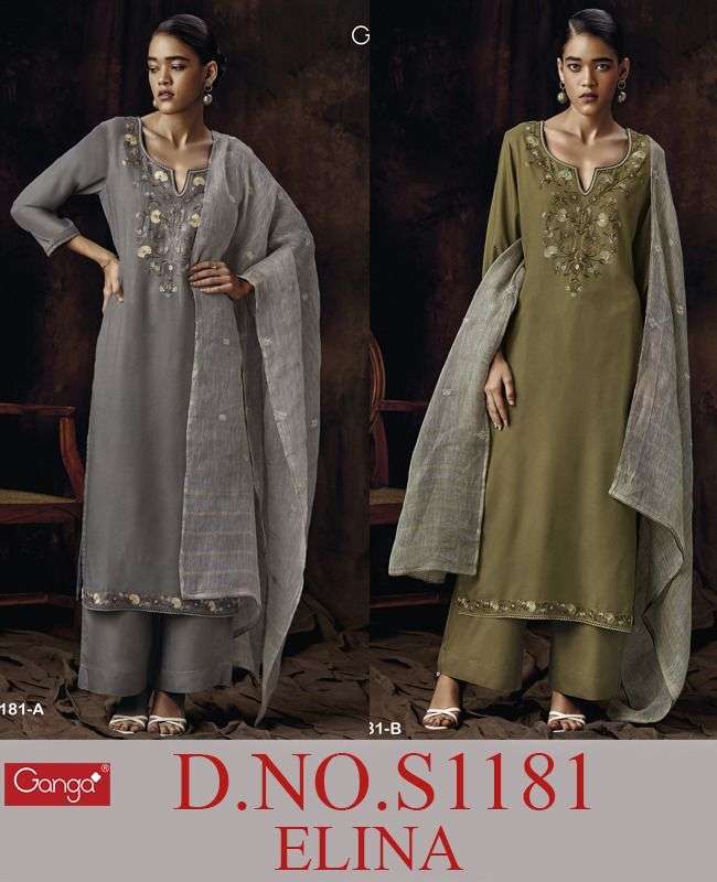 ganga elina 1181 colour series voscose pasmina designer salwar suits wholesale price surat 