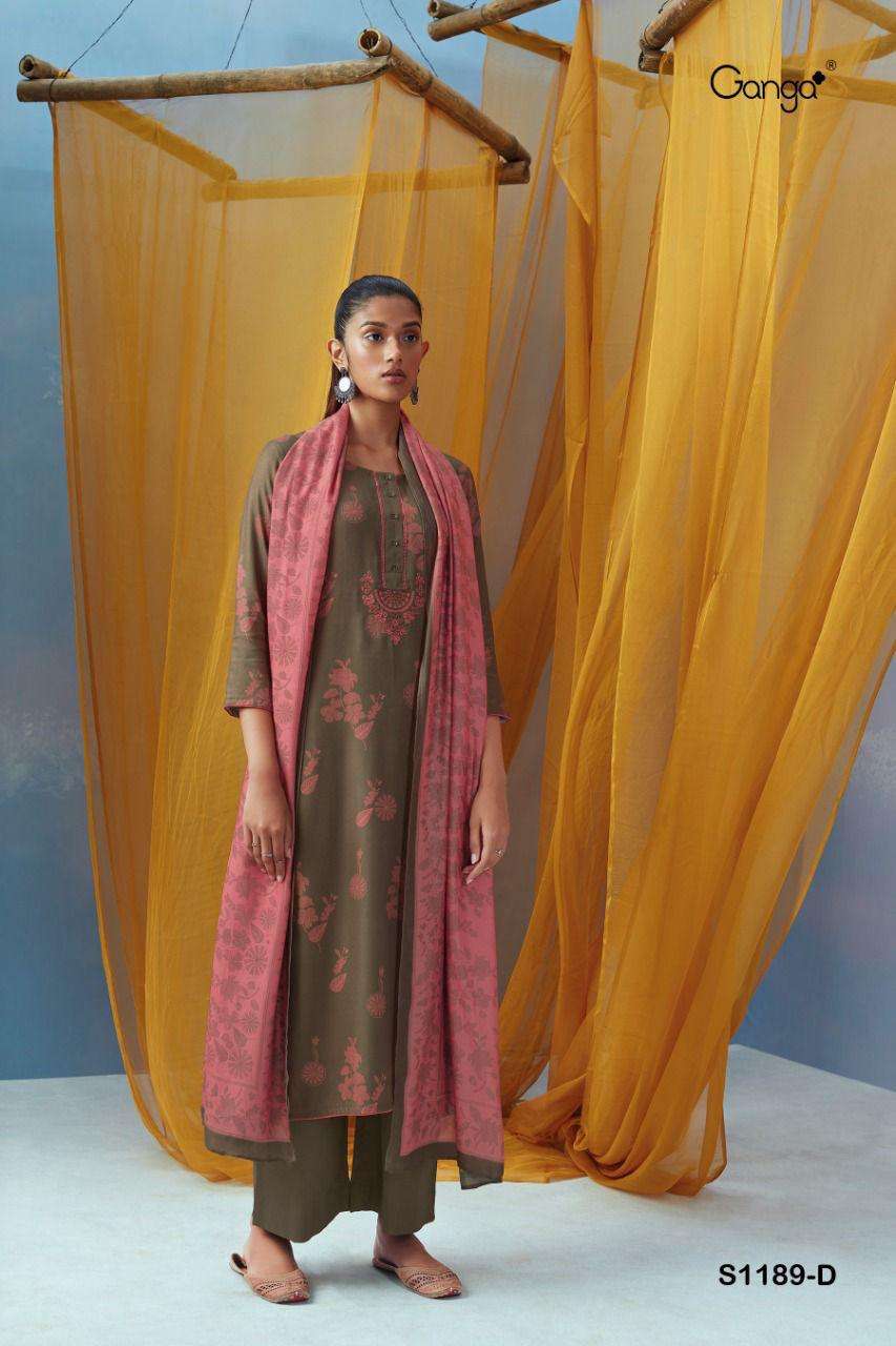 ganga kaya 1189 premium wool pashmina dress material collection wholesale price 