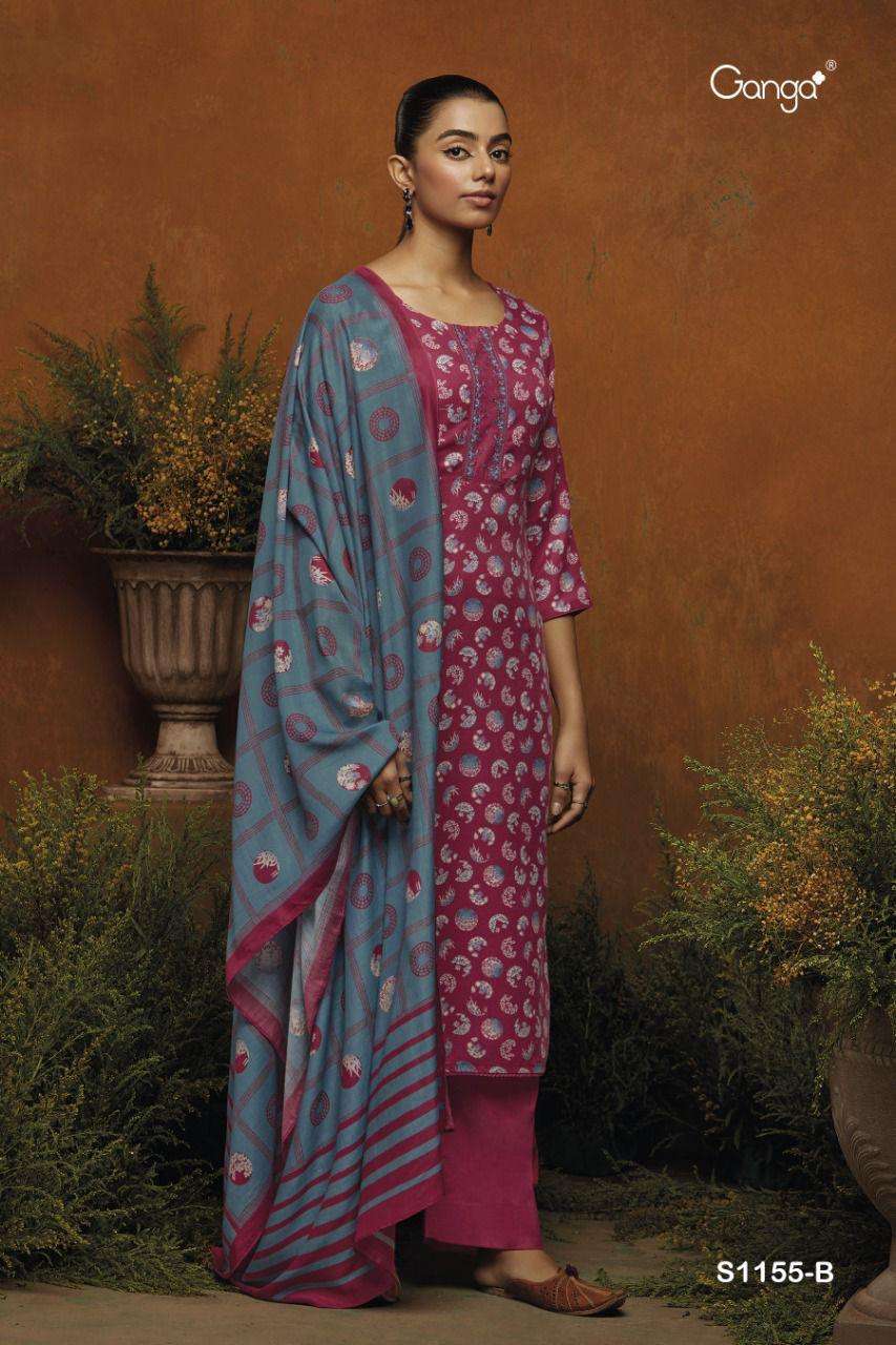 ganga keya 1155 colour series designer wool pasmina designer salwar kameez wholesale price surat 
