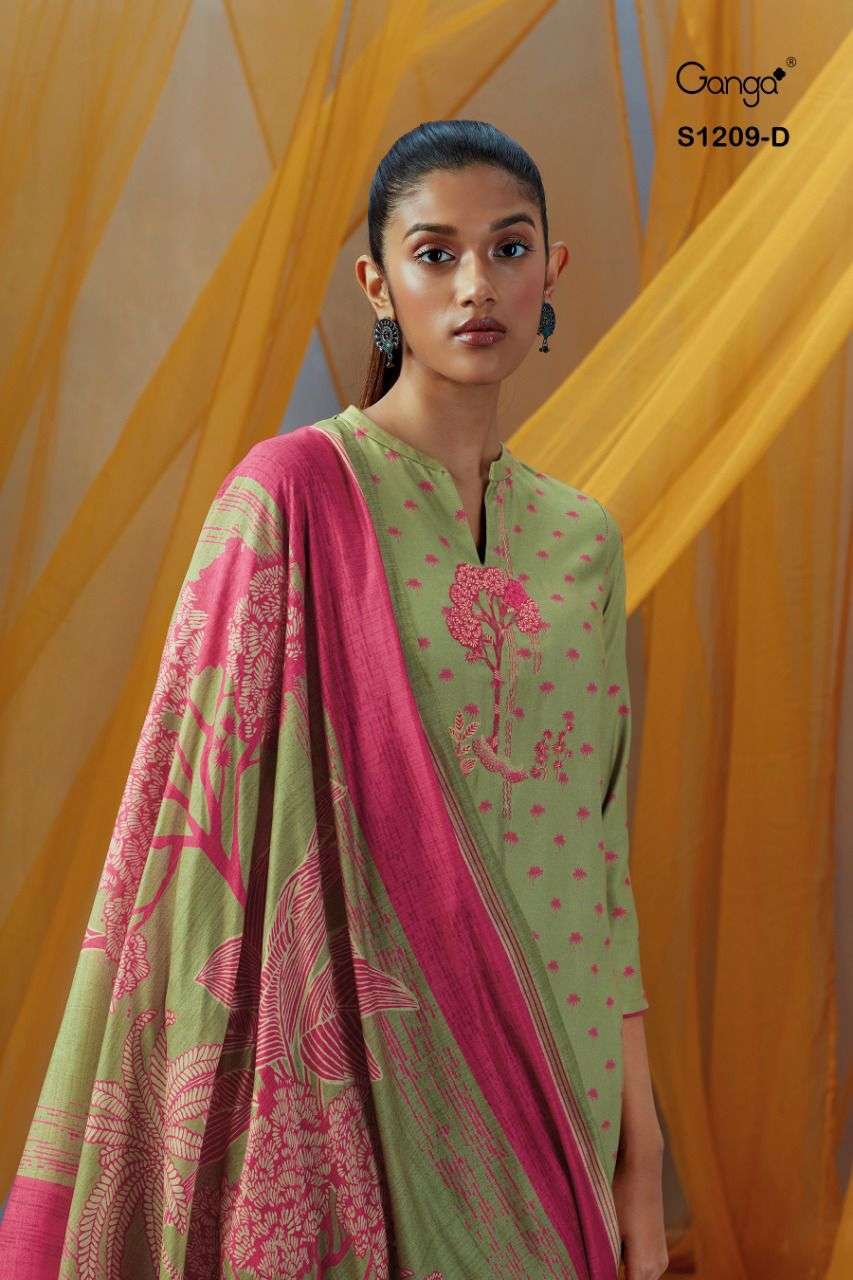 ganga keya 1209 premium wool pashmina dress material wholesale price 