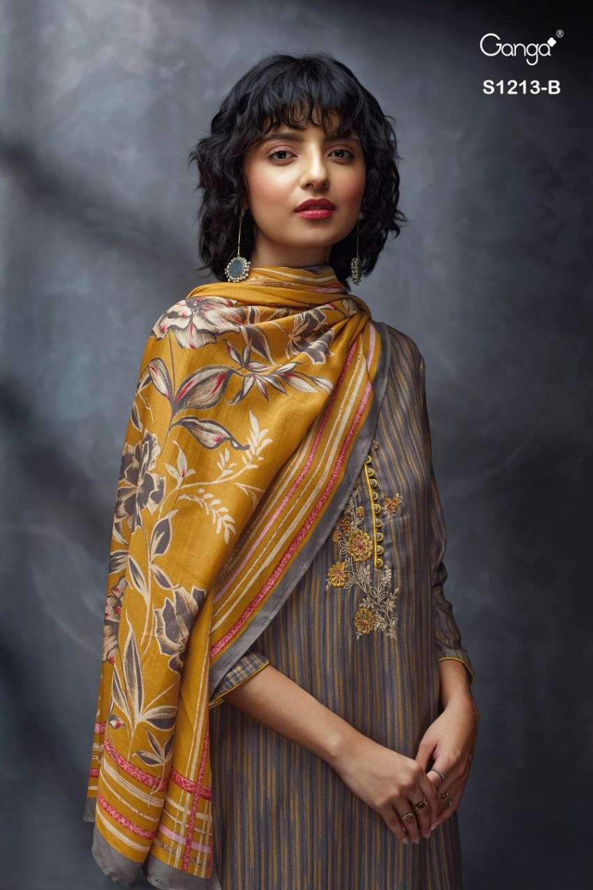 ganga keya 1213 premium pashmina salwar suits collection wholesale price surat