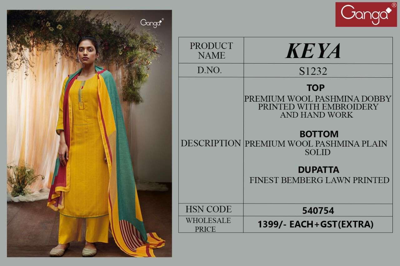 ganga keya 1232 premium wool pashmina salwar suits best price surat